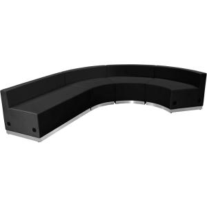Flash Furniture HERCULES Alon Series Black LeatherSoft Reception Configuration, 4 Pieces(Black)