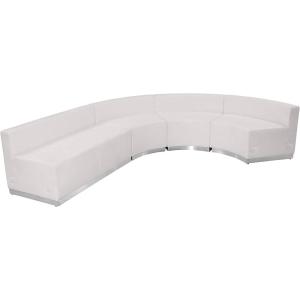 Flash Furniture HERCULES Alon Series Black LeatherSoft Reception Configuration, 4 Pieces(Melrose White)