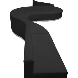 Flash Furniture HERCULES Alon Series Black LeatherSoft Reception Configuration, 9 Pieces(Black)