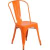 Flash Furniture Commercial Grade 24″ Round Orange Metal Indoor-Outdoor Table Set with 2 Cafe Chairs(Orange)