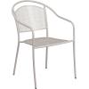 Flash Furniture Commercial Grade 30″ Round Gold Indoor-Outdoor Steel Folding Patio Table Set with 2 Round Back Chairs(Light Gray)