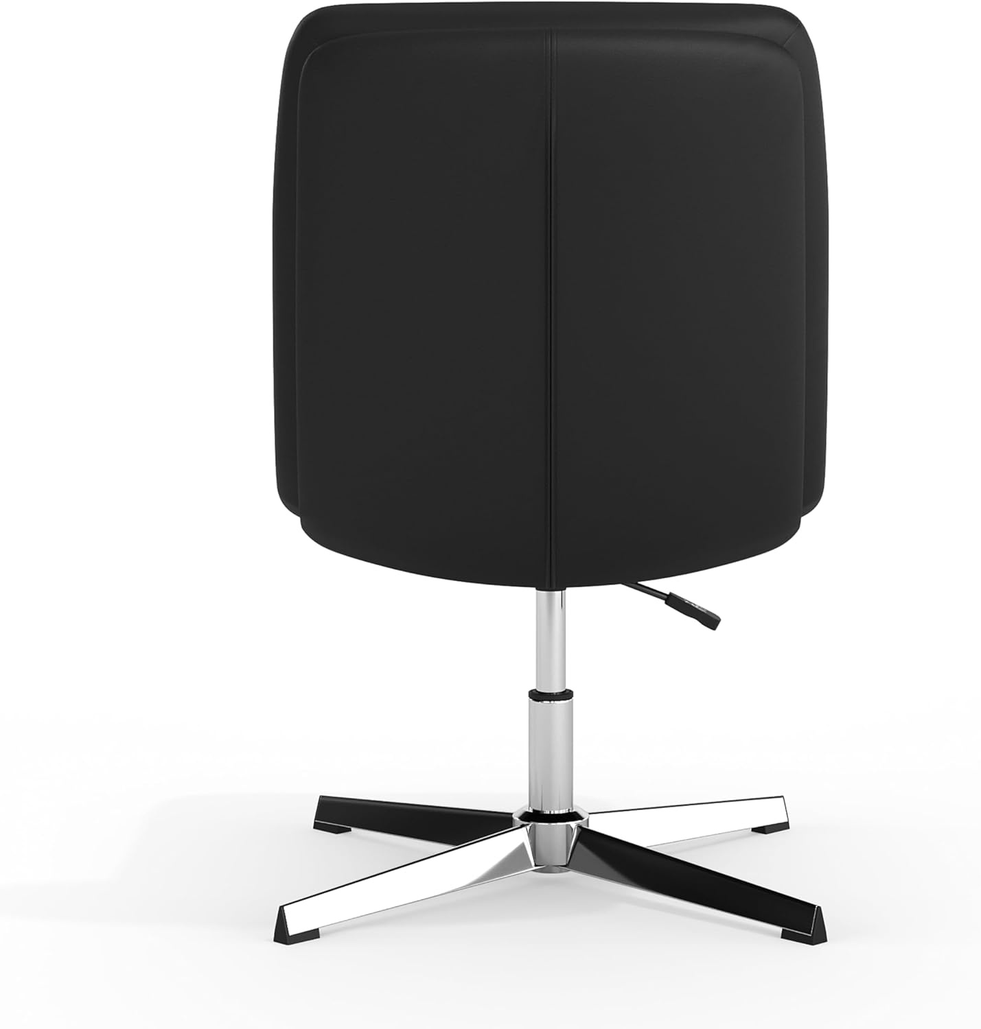 image:imageFlash Furniture Chloe Commercial MidBack Swivel Office Chair Padded LeatherSoft Adjustable Height Ergonomic MidRise Back Armless Stationary CognacBlackBlack LeathersoftChrome Frame