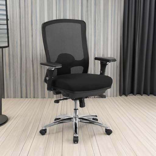 image:imageFlash Furniture HERCULES Series 247 Intensive Use Big amp Tall 350 lb Rated Black Mesh Multifunction Swivel Ergonomic Office Chair