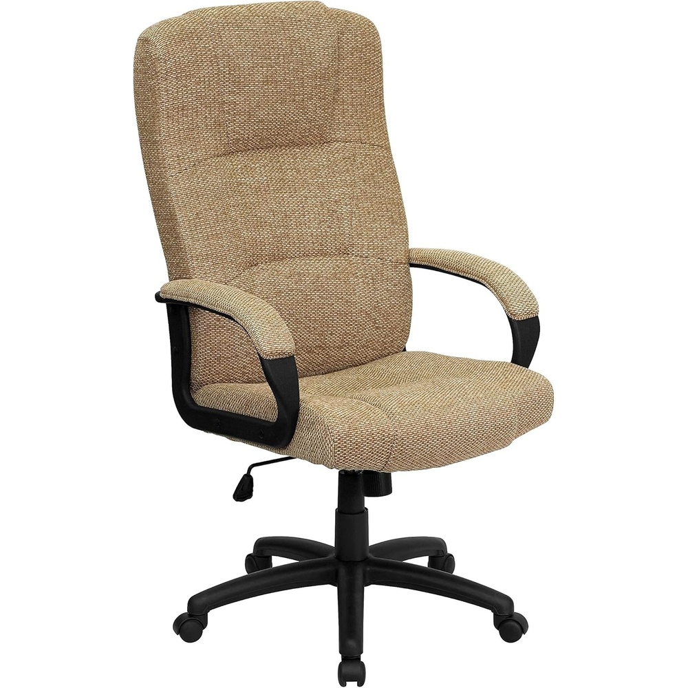 image:imageFlash Furniture Rochelle High Back Gray Fabric Executive Swivel Office Chair with ArmsBeige