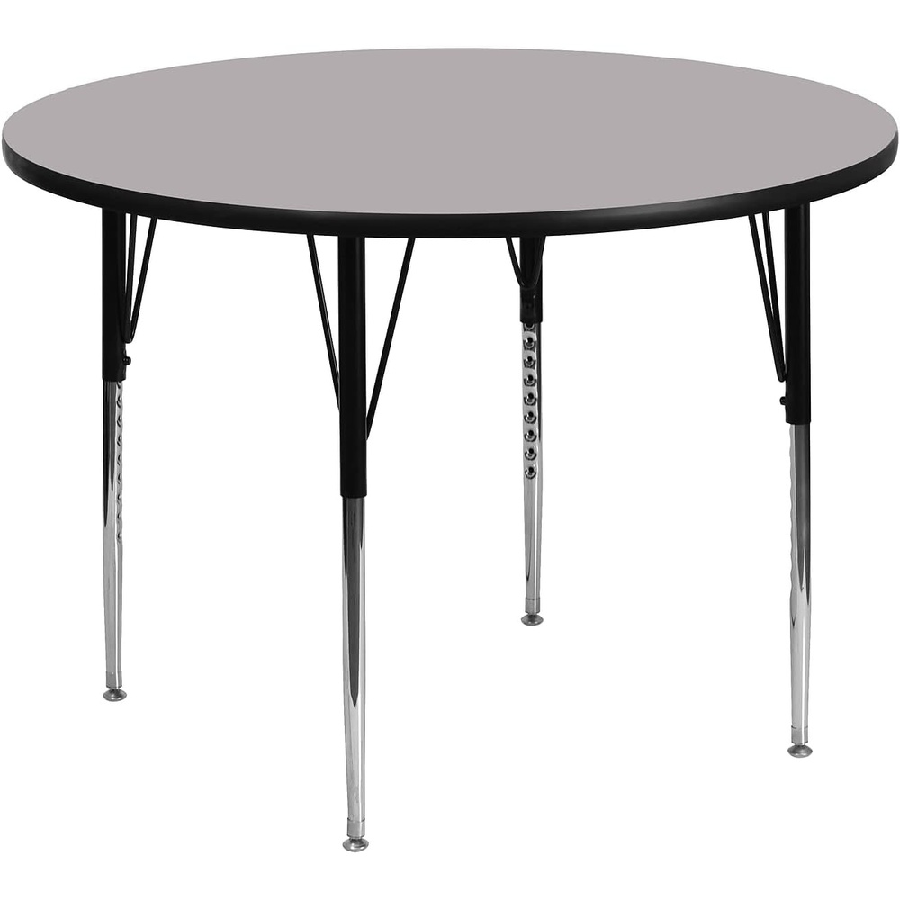 image:imageFlash Furniture Wren 48 Round Red Thermal Laminate Activity Table Standard Height Adjustable LegsGrey
