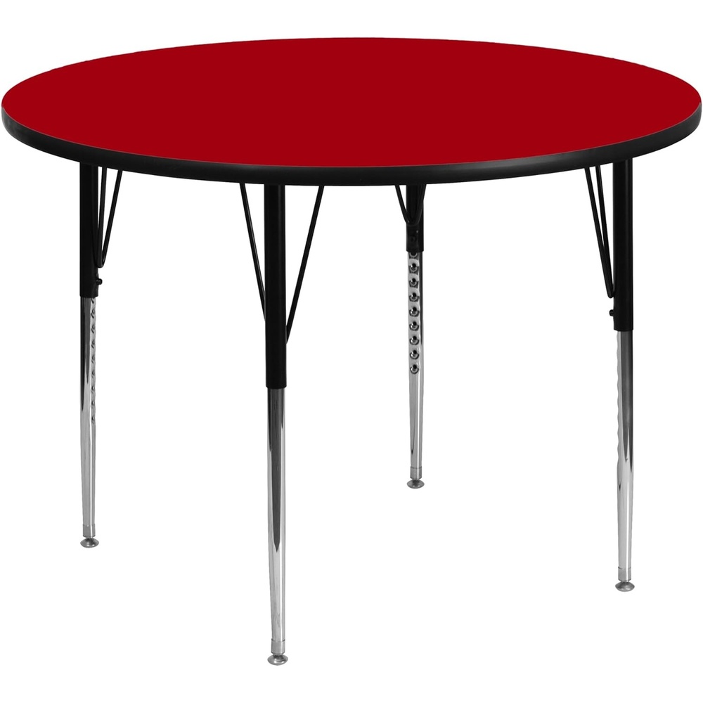 image:imageFlash Furniture Wren 48 Round Red Thermal Laminate Activity Table Standard Height Adjustable LegsRed