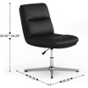 Flash Furniture Chloe Commercial Mid-Back Swivel Office Chair, Padded LeatherSoft, Adjustable Height, Ergonomic Mid-Rise Back, Armless, Stationary, Cognac/Black(Black Leathersoft/Chrome Frame)