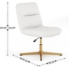 Flash Furniture Chloe Commercial Mid-Back Swivel Office Chair, Padded LeatherSoft, Adjustable Height, Ergonomic Mid-Rise Back, Armless, Stationary, Cognac/Black(White Leathersoft/Gold Frame)