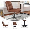 Flash Furniture Chloe Commercial Mid-Back Swivel Office Chair, Padded LeatherSoft, Adjustable Height, Ergonomic Mid-Rise Back, Armless, Stationary, Cognac/Black(Cognac Leathersoft/Black Frame)