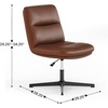 Flash Furniture Chloe Commercial Mid-Back Swivel Office Chair, Padded LeatherSoft, Adjustable Height, Ergonomic Mid-Rise Back, Armless, Stationary, Cognac/Black(Cognac Leathersoft/Black Frame)