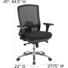 Flash Furniture HERCULES Series 24/7 Intensive Use Big & Tall 350 lb. Rated Black Mesh Multifunction Swivel Ergonomic Office Chair