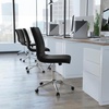 Flash Furniture Madigan Task Office Chair – Luxurious Black LeatherSoft Upholstery – Padded Mid-Back and Seat – Height Adjustable Chrome Base – Armless(Black)