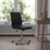 Flash Furniture Madigan Task Office Chair – Luxurious Black LeatherSoft Upholstery – Padded Mid-Back and Seat – Height Adjustable Chrome Base – Armless(Black)