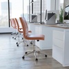 Flash Furniture Madigan Task Office Chair – Luxurious Black LeatherSoft Upholstery – Padded Mid-Back and Seat – Height Adjustable Chrome Base – Armless(Brown)