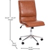 Flash Furniture Madigan Task Office Chair – Luxurious Black LeatherSoft Upholstery – Padded Mid-Back and Seat – Height Adjustable Chrome Base – Armless(Brown)