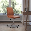 Flash Furniture Madigan Task Office Chair – Luxurious Black LeatherSoft Upholstery – Padded Mid-Back and Seat – Height Adjustable Chrome Base – Armless(Brown)