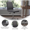 Flash Furniture Madigan Task Office Chair – Luxurious Black LeatherSoft Upholstery – Padded Mid-Back and Seat – Height Adjustable Chrome Base – Armless(Grey)