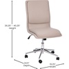 Flash Furniture Madigan Task Office Chair – Luxurious Black LeatherSoft Upholstery – Padded Mid-Back and Seat – Height Adjustable Chrome Base – Armless(Taupe)
