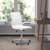 Flash Furniture Madigan Task Office Chair – Luxurious Black LeatherSoft Upholstery – Padded Mid-Back and Seat – Height Adjustable Chrome Base – Armless(White)