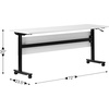 Flash Furniture Palmer Commercial Nesting Flip Training Table, Heavy-Duty Steel Frame and T-Legs, Modesty Panel, 1″ Thick Tabletop, 72″ x 24″, White Top/Black Frame