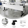 Flash Furniture Palmer Commercial Nesting Flip Training Table, Heavy-Duty Steel Frame and T-Legs, Modesty Panel, 1″ Thick Tabletop, 72″ x 24″, White Top/Black Frame