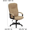 Flash Furniture Rochelle High Back Gray Fabric Executive Swivel Office Chair with Arms(Beige)