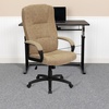 Flash Furniture Rochelle High Back Gray Fabric Executive Swivel Office Chair with Arms(Beige)