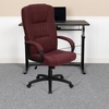 Flash Furniture Rochelle High Back Gray Fabric Executive Swivel Office Chair with Arms(Burgundy)