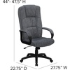 Flash Furniture Rochelle High Back Gray Fabric Executive Swivel Office Chair with Arms(Grey)