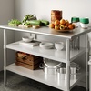 Flash Furniture Woodford Galvanized Under Shelf for Prep and Work Tables – Adjustable Lower Shelf for 24″ x 72″ Stainless Steel Tables(30″ x 48″)