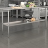 Flash Furniture Woodford Galvanized Under Shelf for Prep and Work Tables – Adjustable Lower Shelf for 24″ x 72″ Stainless Steel Tables(30″ x 72″)