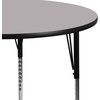 Flash Furniture Wren 48” Round Red Thermal Laminate Activity Table – Standard Height Adjustable Legs(Grey)