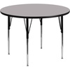 Flash Furniture Wren 48” Round Red Thermal Laminate Activity Table – Standard Height Adjustable Legs(Grey)