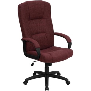 Flash Furniture Rochelle High Back Gray Fabric Executive Swivel Office Chair with Arms(Burgundy)
