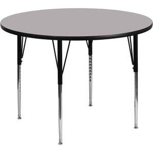 Flash Furniture Wren 48” Round Red Thermal Laminate Activity Table – Standard Height Adjustable Legs(Grey)