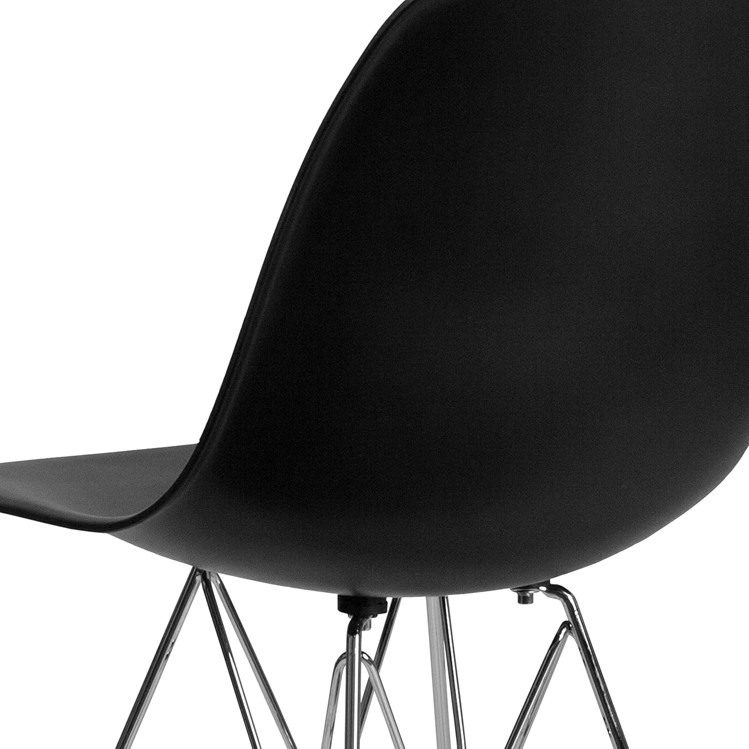 image:imageFlash Furniture Elon Series White Plastic Chair with Chrome BaseBlack