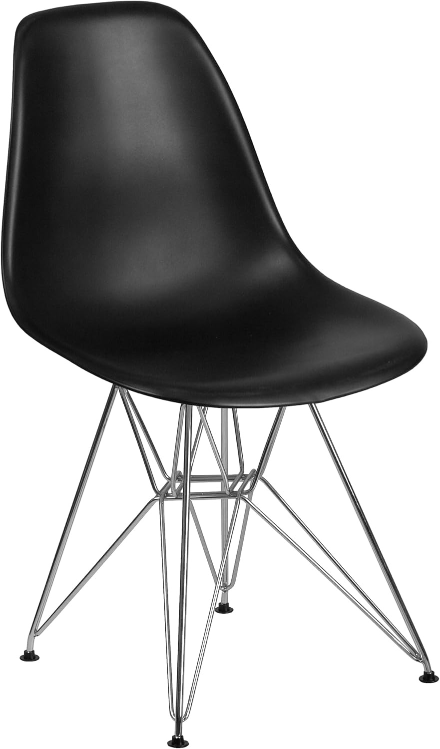 image:imageFlash Furniture Elon Series White Plastic Chair with Chrome BaseBlack