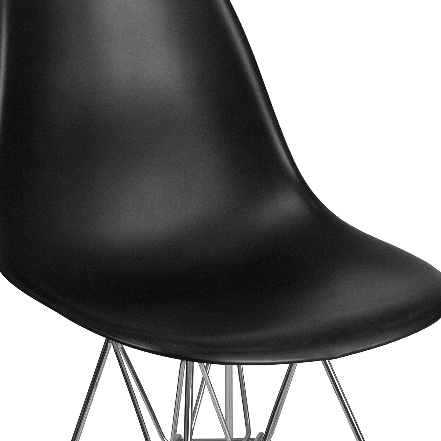 image:imageFlash Furniture Elon Series White Plastic Chair with Chrome BaseBlack