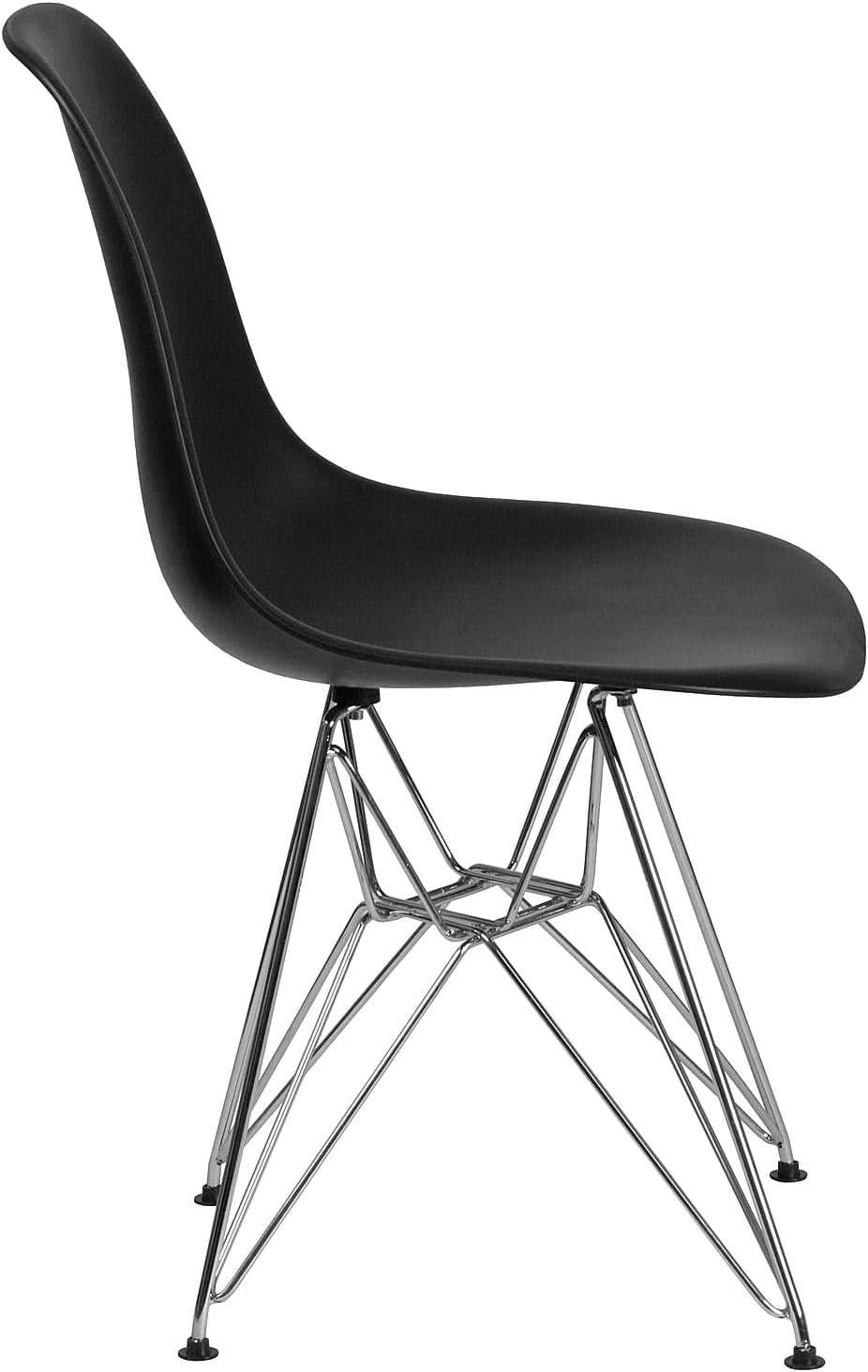 image:imageFlash Furniture Elon Series White Plastic Chair with Chrome BaseBlack