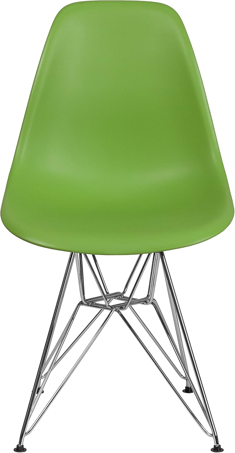 image:imageFlash Furniture Elon Series White Plastic Chair with Chrome BaseGreen
