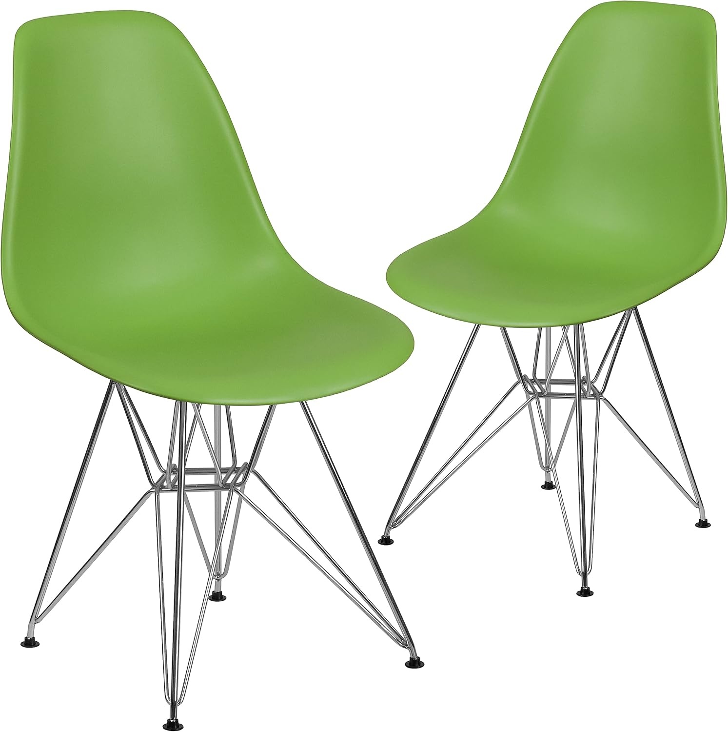 image:imageFlash Furniture Elon Series White Plastic Chair with Chrome BaseGreen