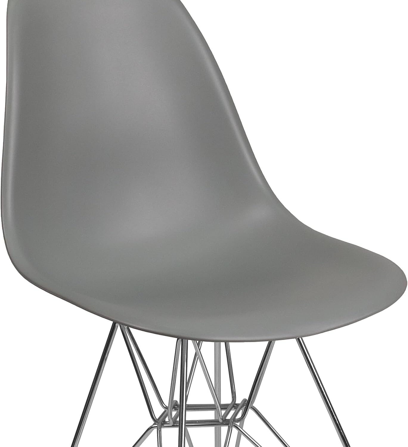 image:imageFlash Furniture Elon Series White Plastic Chair with Chrome BaseMoss Gray