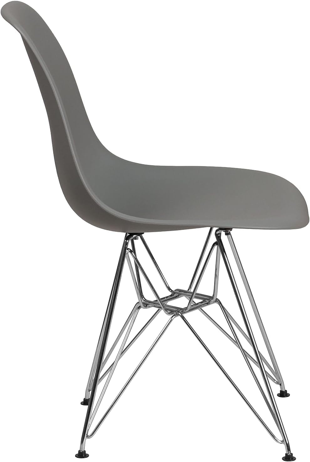 image:imageFlash Furniture Elon Series White Plastic Chair with Chrome BaseMoss Gray