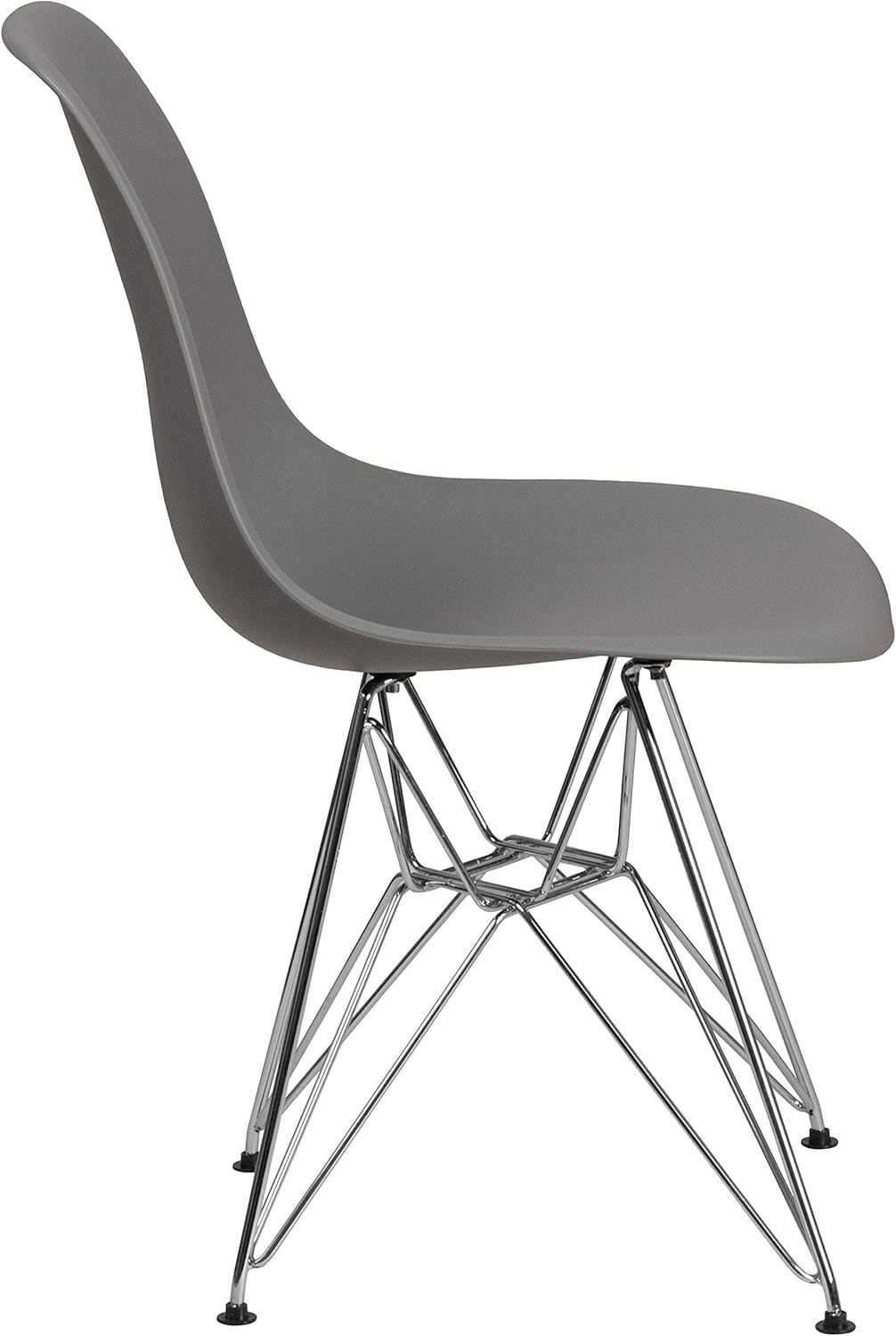 image:imageFlash Furniture Elon Series White Plastic Chair with Chrome BaseMoss Gray