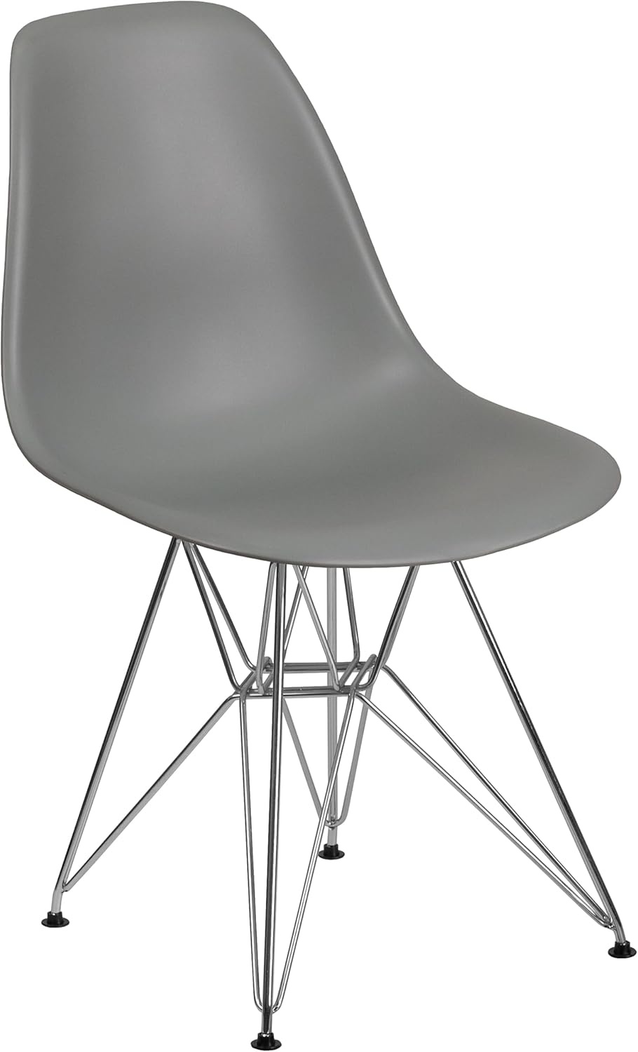 image:imageFlash Furniture Elon Series White Plastic Chair with Chrome BaseMoss Gray