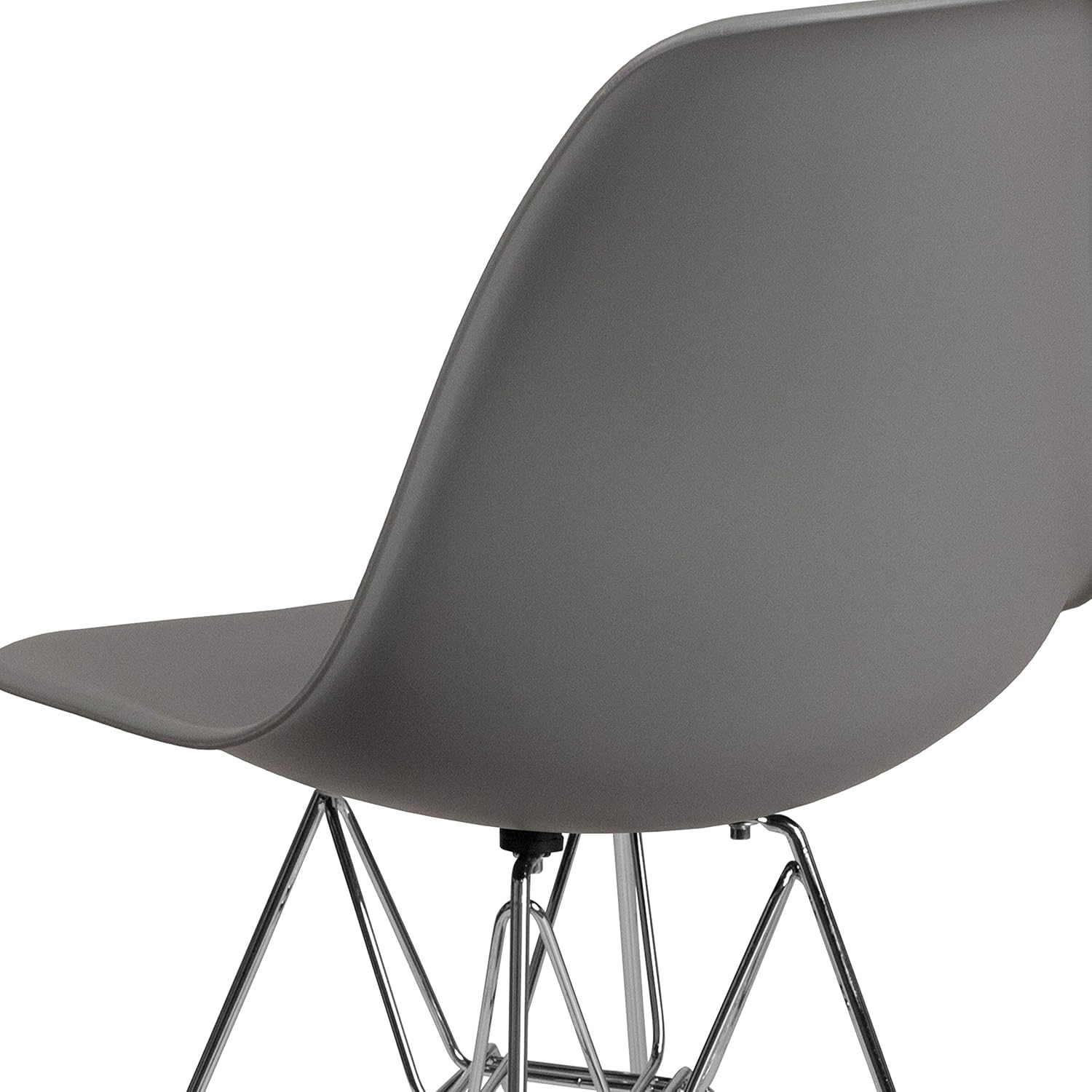 image:imageFlash Furniture Elon Series White Plastic Chair with Chrome BaseMoss Gray
