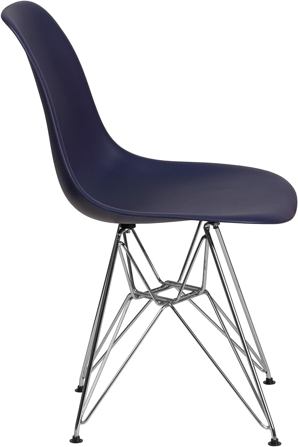 image:imageFlash Furniture Elon Series White Plastic Chair with Chrome BaseNavy