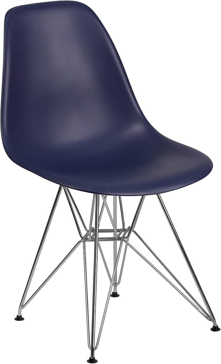 image:imageFlash Furniture Elon Series White Plastic Chair with Chrome BaseNavy