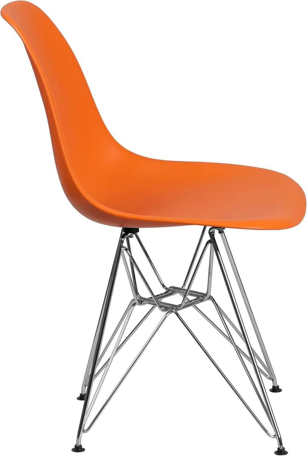 image:imageFlash Furniture Elon Series White Plastic Chair with Chrome BaseOrange
