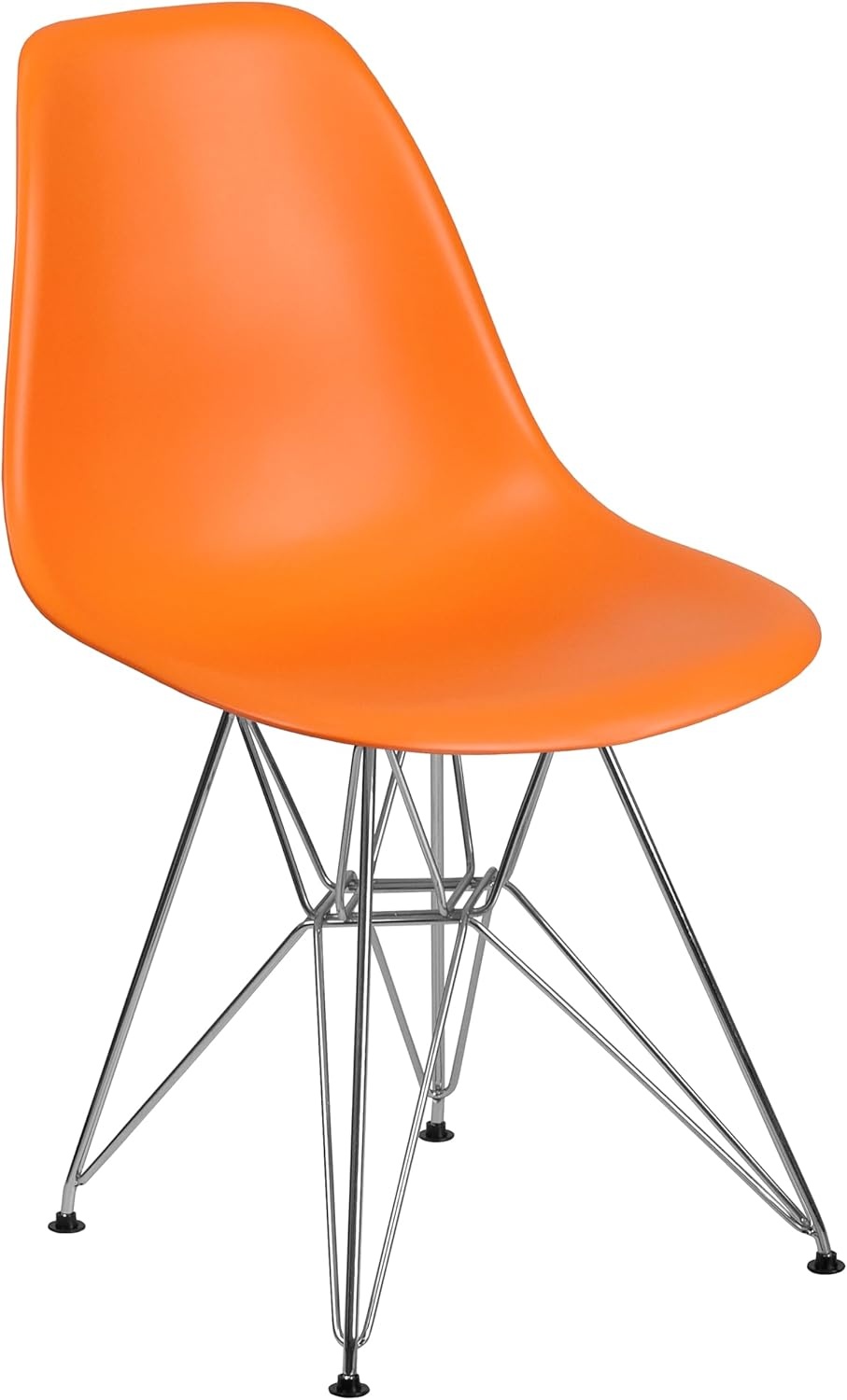 image:imageFlash Furniture Elon Series White Plastic Chair with Chrome BaseOrange